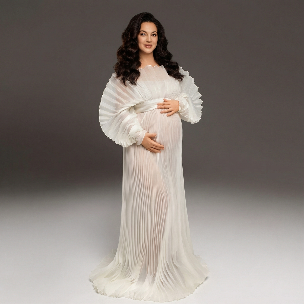 Sakura maternity dress I White